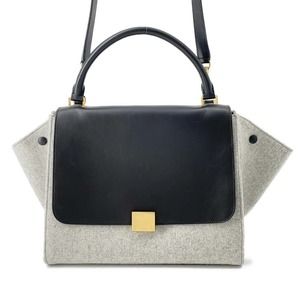 Celine Trapeze Felt Handbag Black